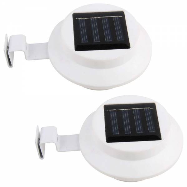 2er Set Grafner® Solar LED Dachrinnenleuchten in weiss Dachrinnenbeleuchtung