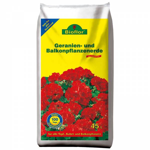 Bioflor Geranien-/Balkonpflanzenerde 45 Liter Beutel