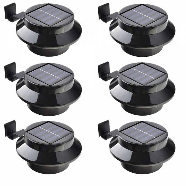 6er Set Grafner® Solar LED Dachrinnenleuchten in schwarz Dachrinnenbeleuchtung
