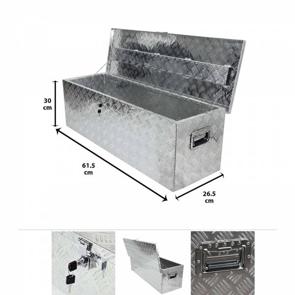 Grafner® Werkzeugkasten Alu Transportbox 61,5 x 26,5 x 30 cm