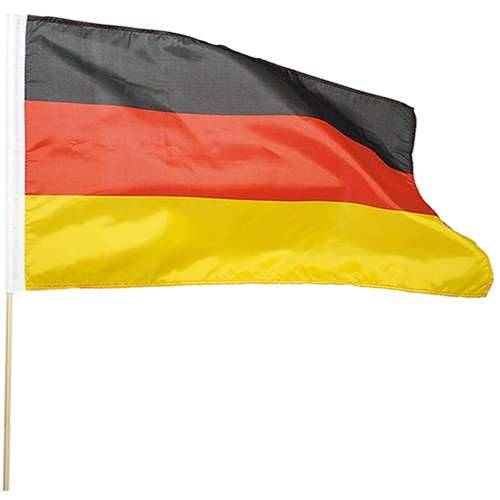 Flagge Deutschland mit Holzstab 90 x 150 cm Deutschlandfahne
