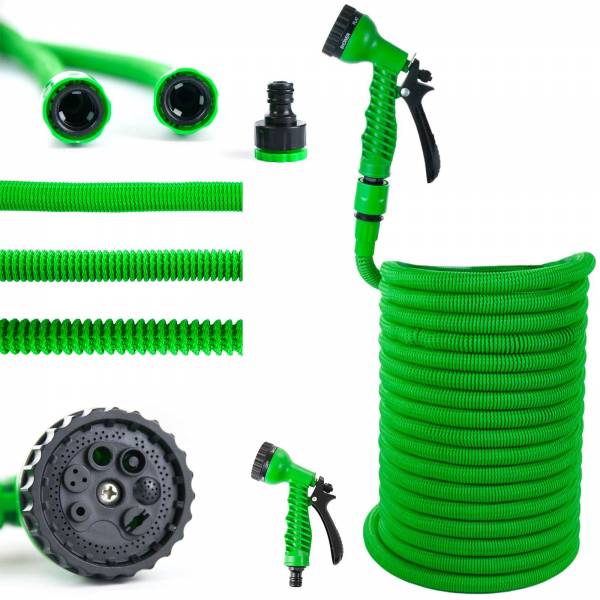 Grafner® Premium Basic Flexibler Gartenschlauch Wasserschlauch 30m grün