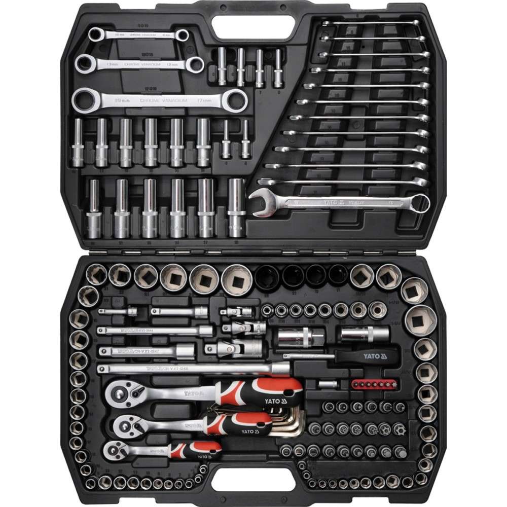 42 teiliger Werkzeugkasten PROFI Ratschenschlüssel-Set 1/4" Werkzeugkoffer YATO 