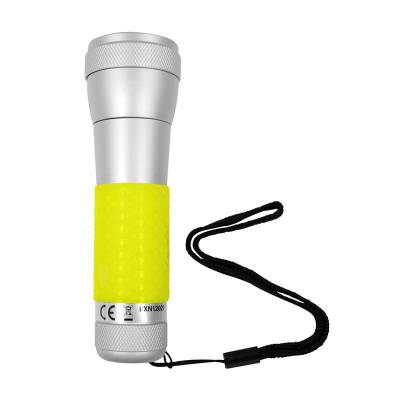 2 in 1 Aluminium Taschenlampe, Tischleuchte gelb mit Power LED